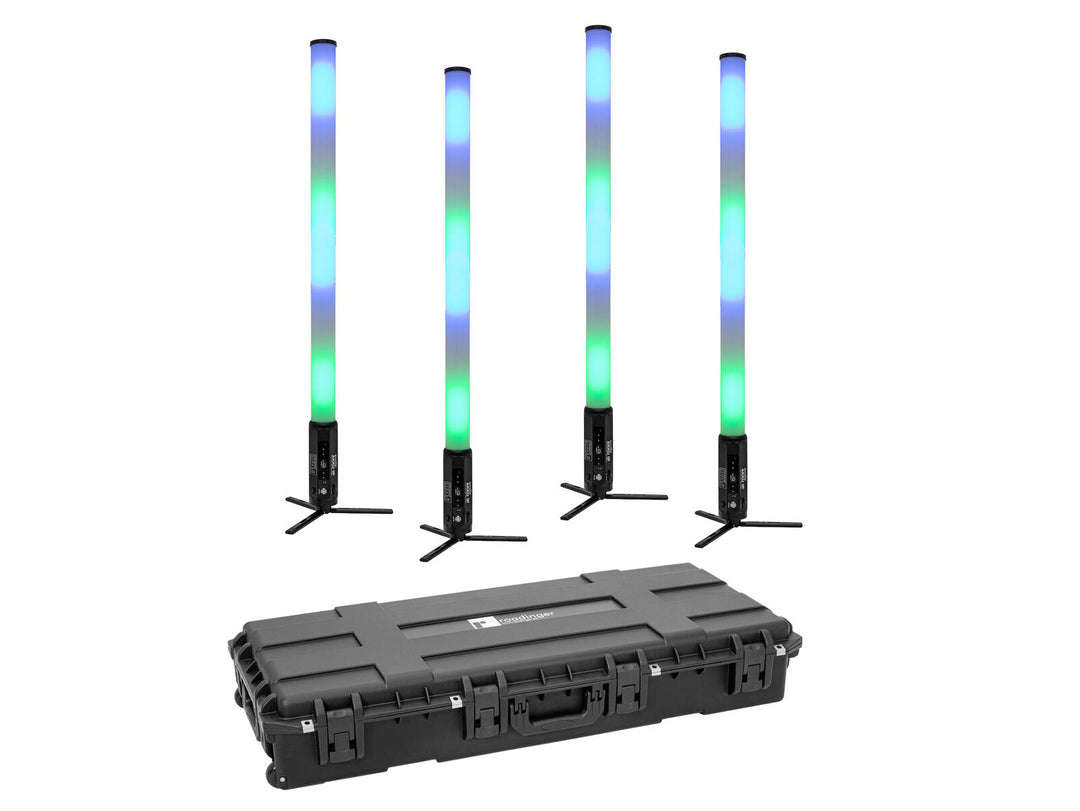 EUROLITE Pack 4x AKKU IP Pixel Tube 360° PRO CRMX + Plastic case