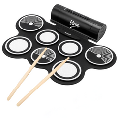 V-TONE RD7 Set de batería electrónico – Roll-Up Drum Kit con 7 pads, Pedales y altavoces