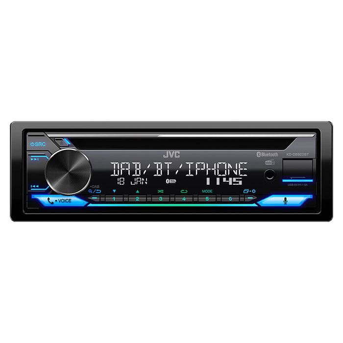Autorradio JVC KD-DB922BT con reproductor de CD/sintonizador RDS DAB+/DMB 4x50w