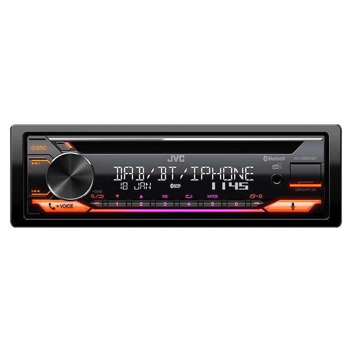 Autorradio JVC KD-DB922BT con reproductor de CD/sintonizador RDS DAB+/DMB 4x50w