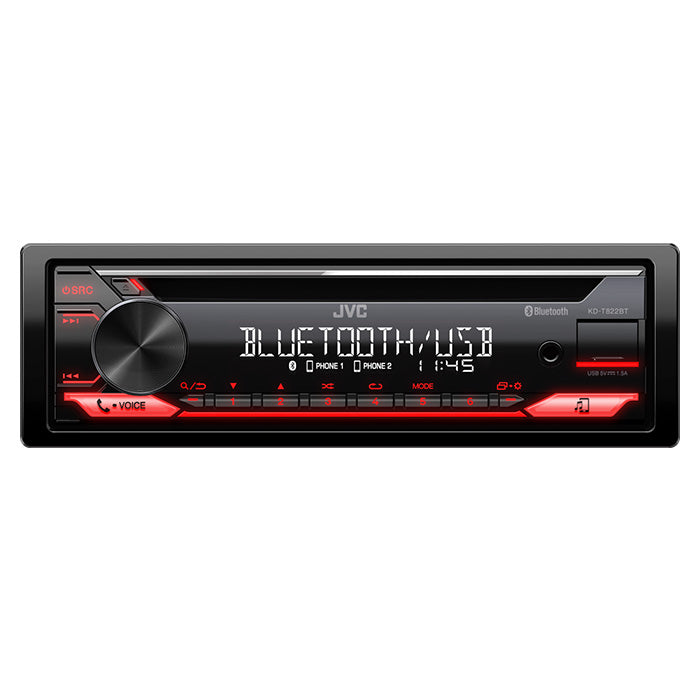 Sintonizador de CD/RDS JVC KD-T822BT con Bluetooth
