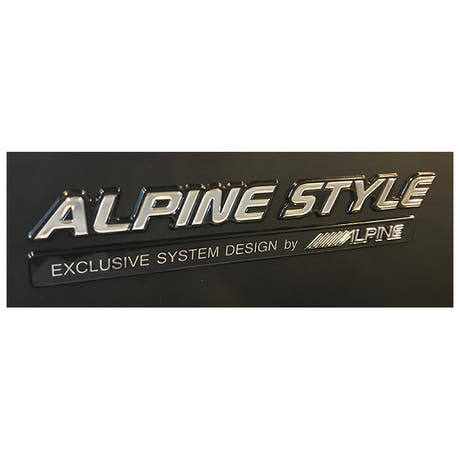Emblema Alpine Style negro/cromo