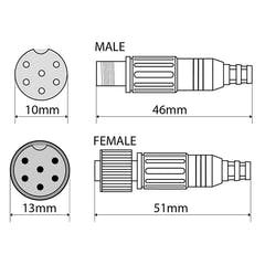 Alpine KWE-CAM6D Cable para autocaravana con cámara Camos