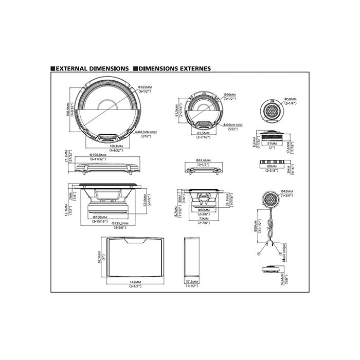 Kit de componentes de altavoces PRO Alpine R2-S653 de 16.5CM, 3 vías