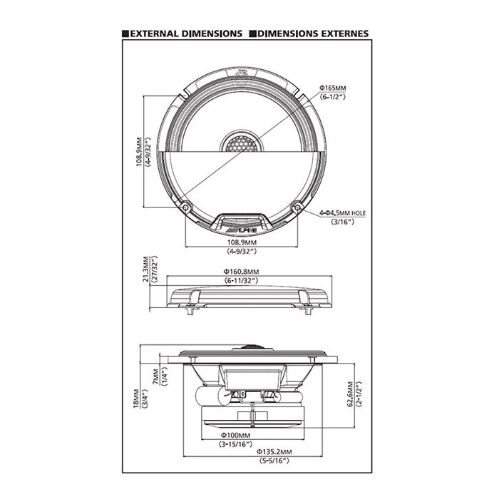 Altavoz coaxial Alpine R2-S65 de 16.5CM