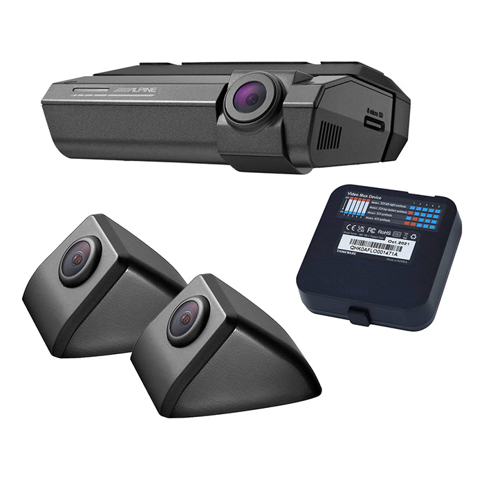 Kit de dashcam Alpine DVR-F790 con 2 cámaras laterales