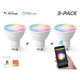 Caliber GU10 Smart Home pack de 3 bombillas LED blancas/multicolor