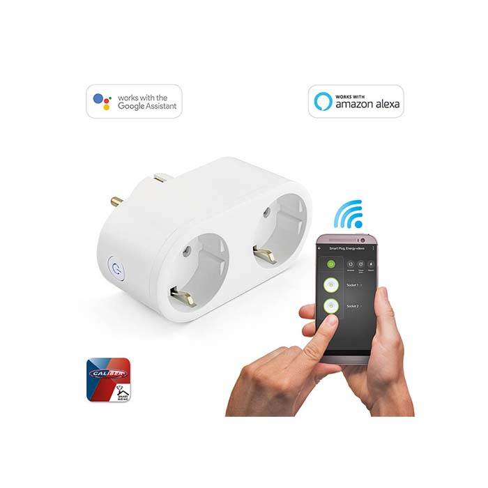 Enchufe Smart Home Wi-Fi Caliber con 2 salidas