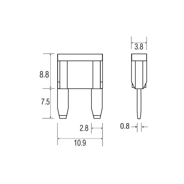 Ampire Derivación para fusible Mini ATO 10A (ACS) - 1 ud.