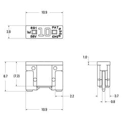 Ampire Derivación para fusible mini de bajo perfil 10A (ACN) - 1 ud.