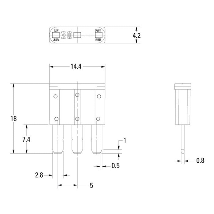 Toma Ampire para fusible MICRO3 de 10A