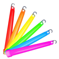 25 Barras luminosas 6'' con cuerda (Azul)