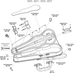 GEWA Montaje de mochila para estuche de Violines/viola con forma - 2 correas de mochila
