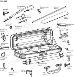 GEWA Montaje de mochila para estuche de Violines/viola con forma - 2 correas de mochila