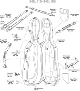 Soporte GEWA para pica para estuche de violonchelo Air