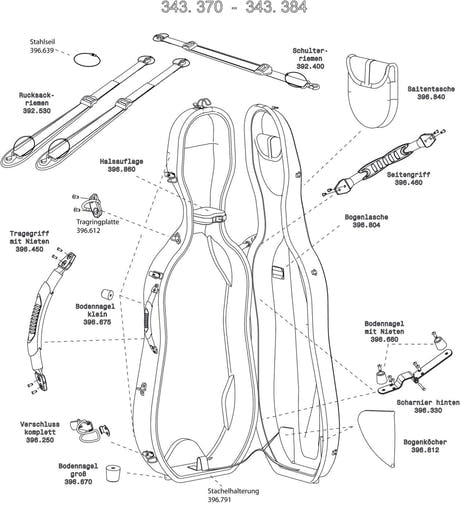 GEWA Cello case Idea Original Carbon 2.9 - String pocket (colour indic.)