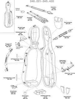 Estuche de Violonchelo GEWA Idea Original Carbon 2.9 - Placa de anillo de soporte