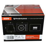 Subwoofer activo Phoenix Gold de 10" con cables y remote