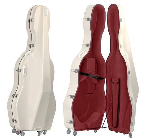 GEWA Idea Mammoth estuche para contrabajo, blanco, con ruedas giratorias