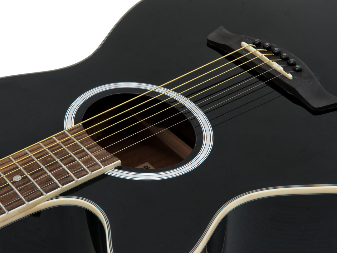 DiMavery AW-400 Guitarra Western LH (Negra)