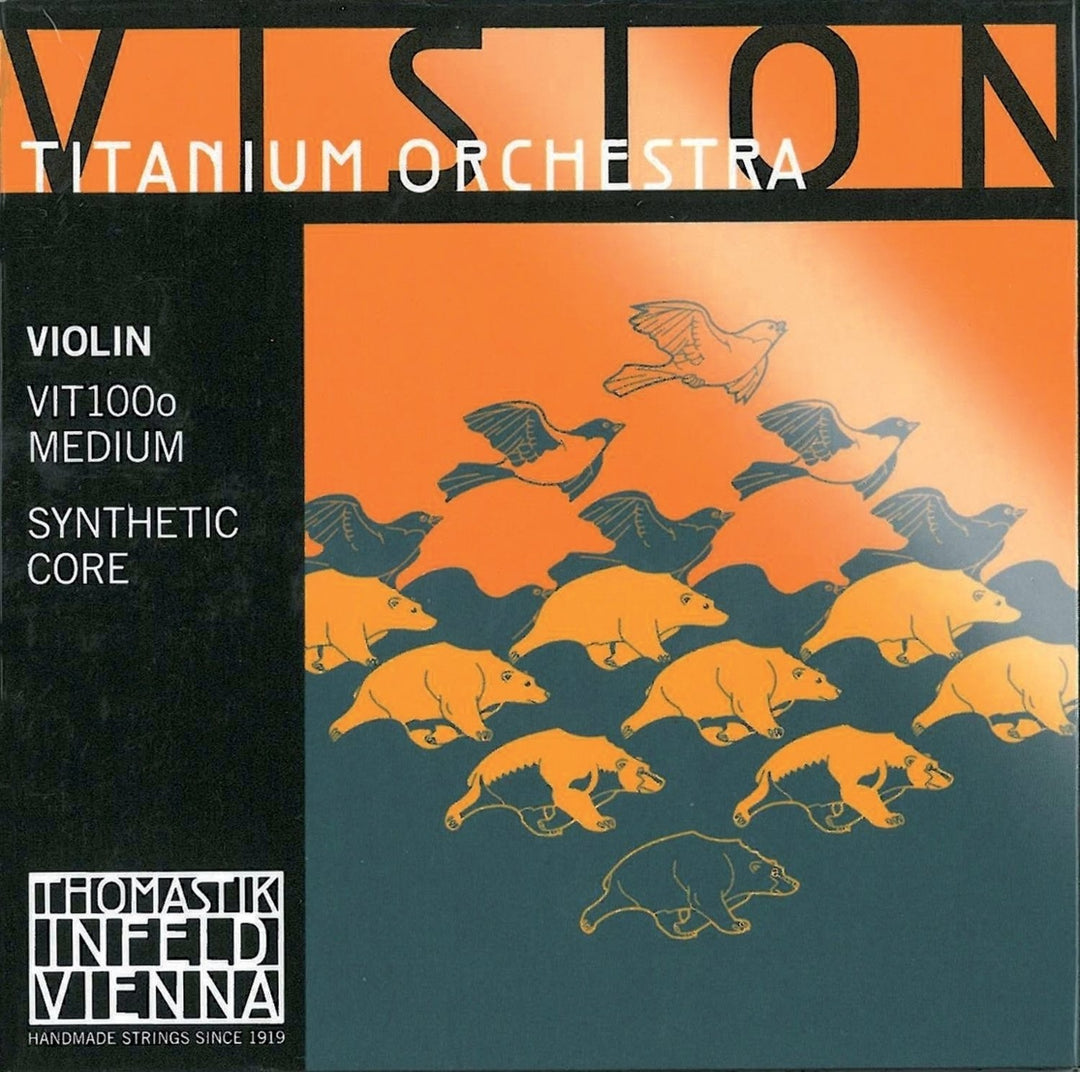 Cuerdas de Violin Thomastik-Infeld Vision Titanium con núcleo sintético de orquesta - acero liso (VIT01o)
