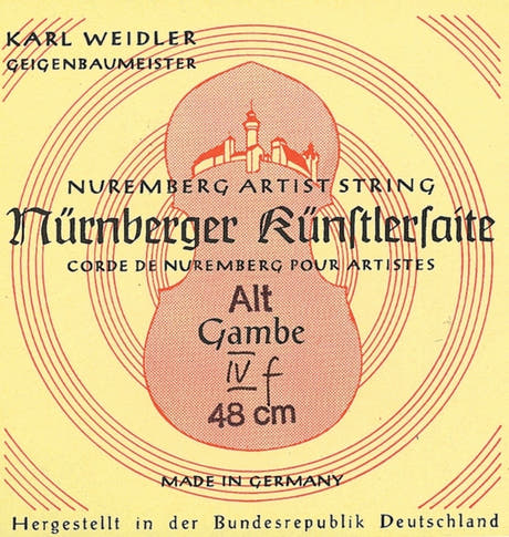 Cuerdas para viola da gamba Nürnberger Kuenstler núcleo de cuerda. Entorchadas de acero cromado - D'