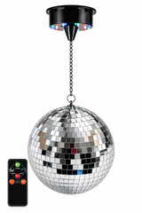 Light4Me bola de espejos de 20 cm con LED, motor y mando a distancia