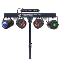 LIGHT4ME T-BAR LED PAR BOLA DE FLORES LÁSER UV STROBE iluminación de discoteca multiefecto