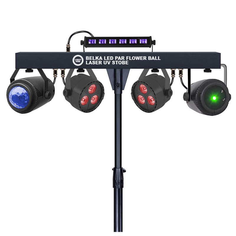 LIGHT4ME T-BAR LED PAR BOLA DE FLORES LÁSER UV STROBE iluminación de discoteca multiefecto