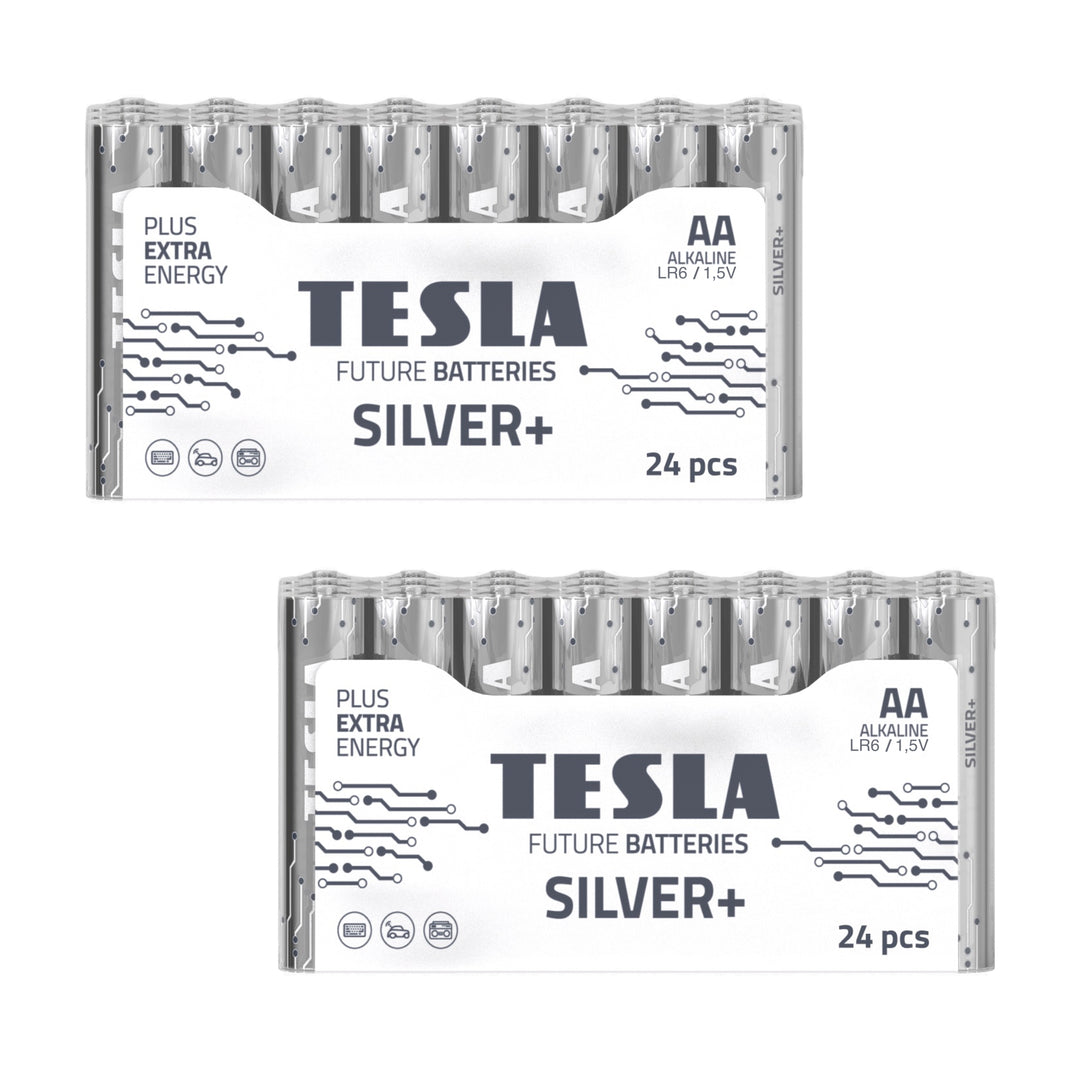 Tesla Silver+ AA Alkaline Baterías (48 uds)