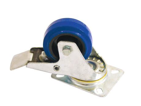 ROADINGER Rueda giratoria 80mm azul con freno