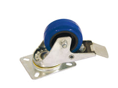ROADINGER Rueda giratoria 80mm azul con freno