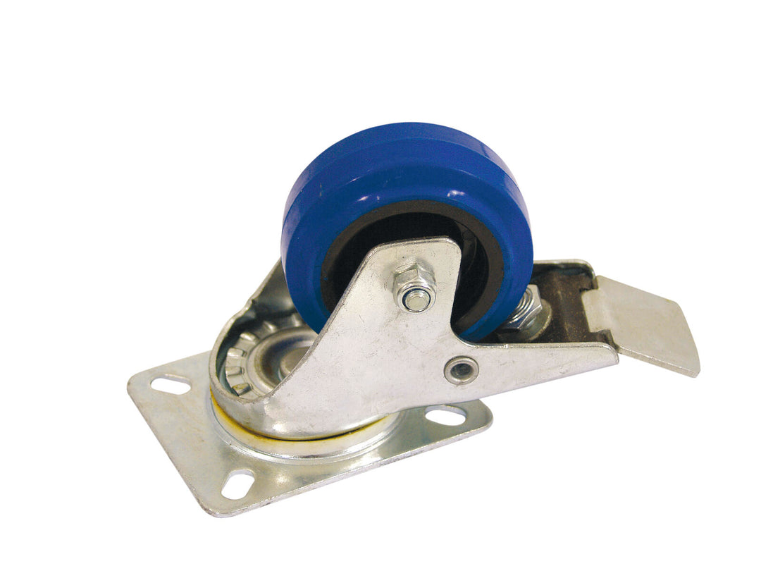 ROADINGER Rueda giratoria 80mm azul con freno