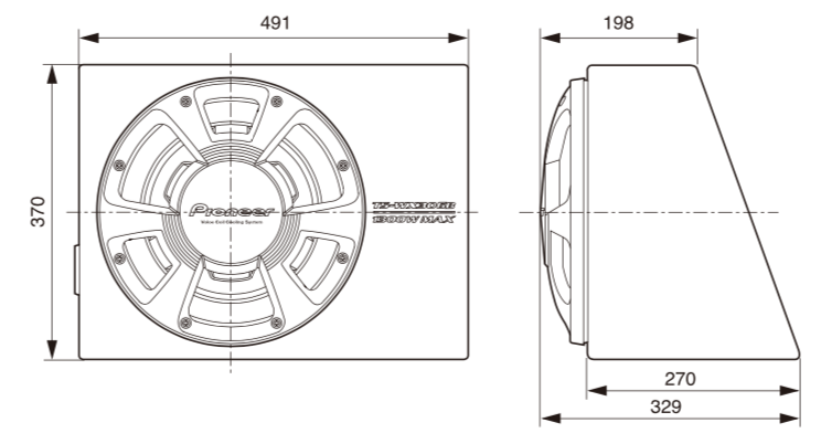 Pioneer TS-WX300A Subwoofer Activo con Amplificador Clase D Integrado