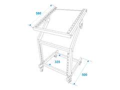 Soporte de rack OMNITRONIC 12U/10U ajustable con ruedas