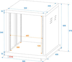 ROADINGER Rack de acero SR-19, 12U