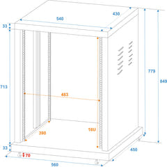 ROADINGER Rack de acero SR-19, 16U