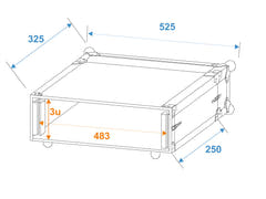 ROADINGER Effect Rack CO DD, 3U, 24cm de profundidad, negro