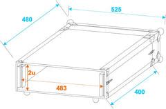 Roadinger Effect Rack CO DD 2 Unidades (40cm Profundidad)
