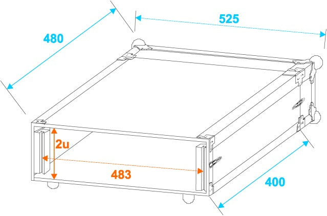 Roadinger Effect Rack CO DD 2 Unidades (40cm Profundidad)