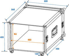 Rack de Amplificador 8 Unidades con Ruedas (45cm)