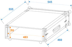ROADINGER Rack para amplificador PR-1, 2U, 47cm de profundidad
