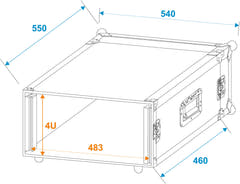 ROADINGER Rack para amplificador PR-2, 4U, 47cm de profundidad