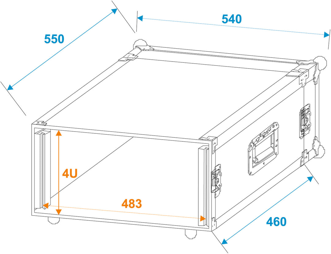 ROADINGER Rack para amplificador PR-2, 4U, 47cm de profundidad