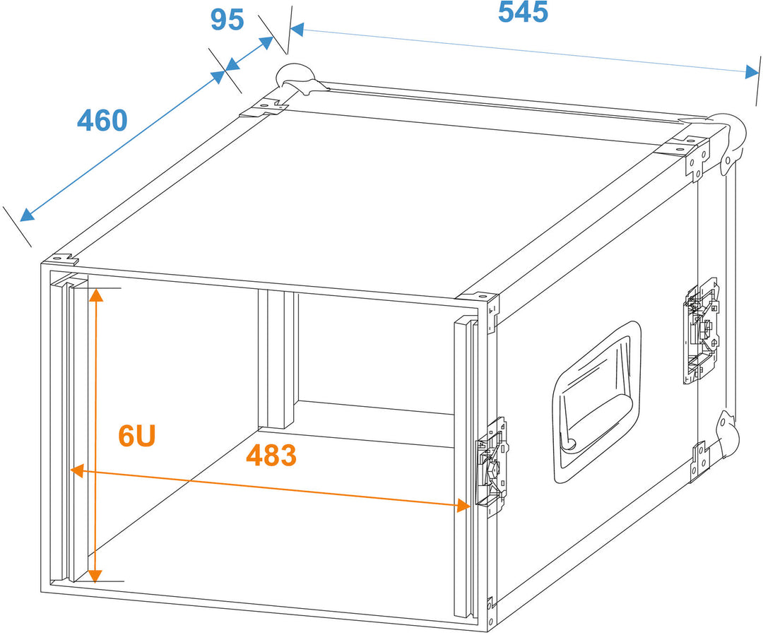 ROADINGER Rack de amplificador PR-2, 6U, 47cm de profundidad