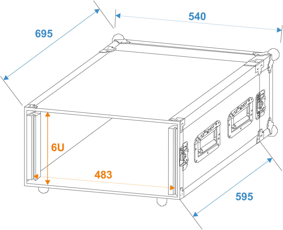 ROADINGER Rack para amplificador PR-2ST, 6U, 57cm de profundidad