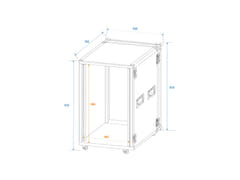 ROADINGER Rack para amplificador PR-2ST, 18U, 57cm con ruedas