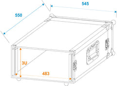 ROADINGER Rack para amplificador PR-1, 3U, 47cm de profundidad