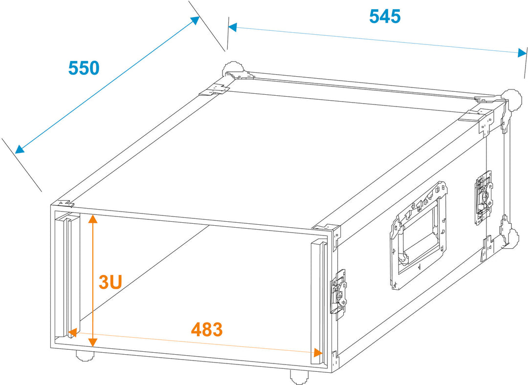 ROADINGER Rack para amplificador PR-1, 3U, 47cm de profundidad