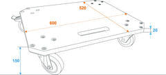Tablero con ruedas MDF 4x Ruedas (2 con Freno)
